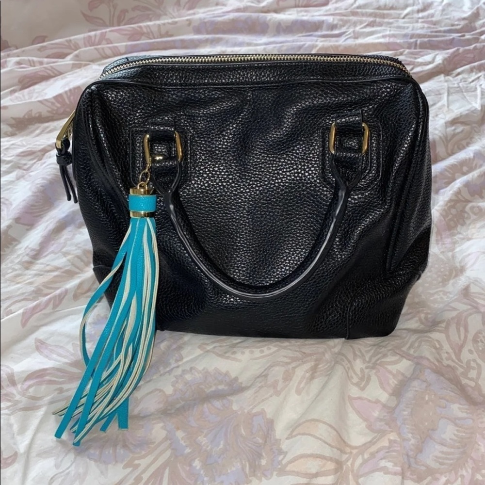 Black and teal Steve Madden purse